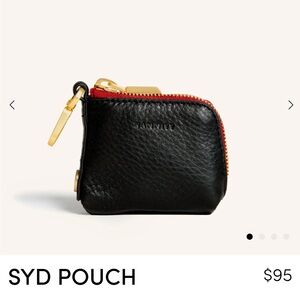 Limited Edition - Hammitt Black Leather Mini Pouch with Red Detail